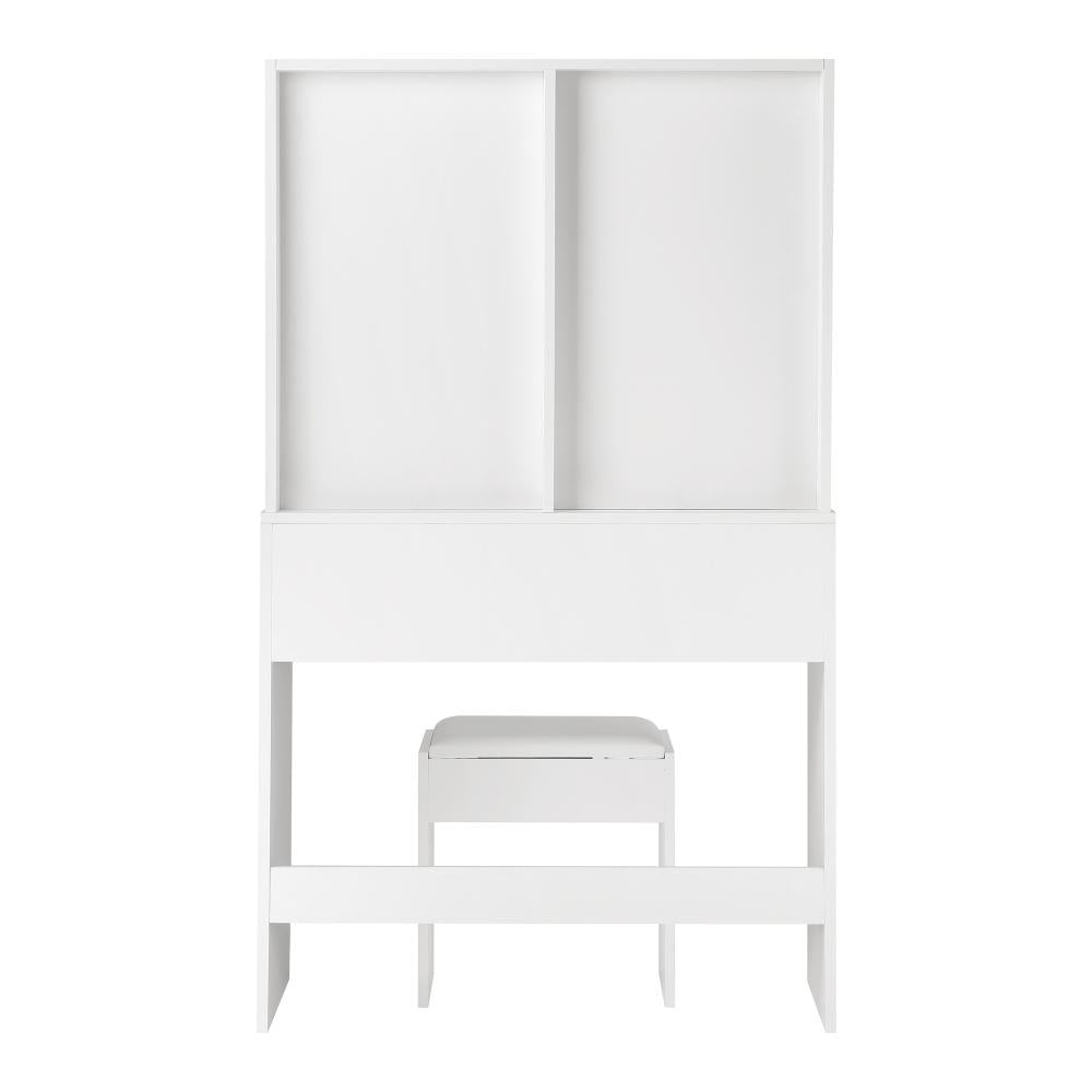Dressing Table Stool Set Makeup Mirror 10 LED Bulbs White