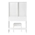 Dressing Table Stool Set Makeup Mirror 10 LED Bulbs White
