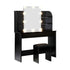 Dressing Table Stool Set with 10 Bulbs Mirror Black