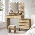 Dressing Table Stool Set 10 LED Bulbs Natural