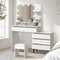 LED Dressing Table & Stool Set White Vanity with 10 Bulbs