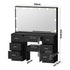 Oikiture Dressing Table Large Makeup Mirror 10 LED Bulbs Black