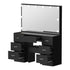 Oikiture Dressing Table Large Makeup Mirror 10 LED Bulbs Black