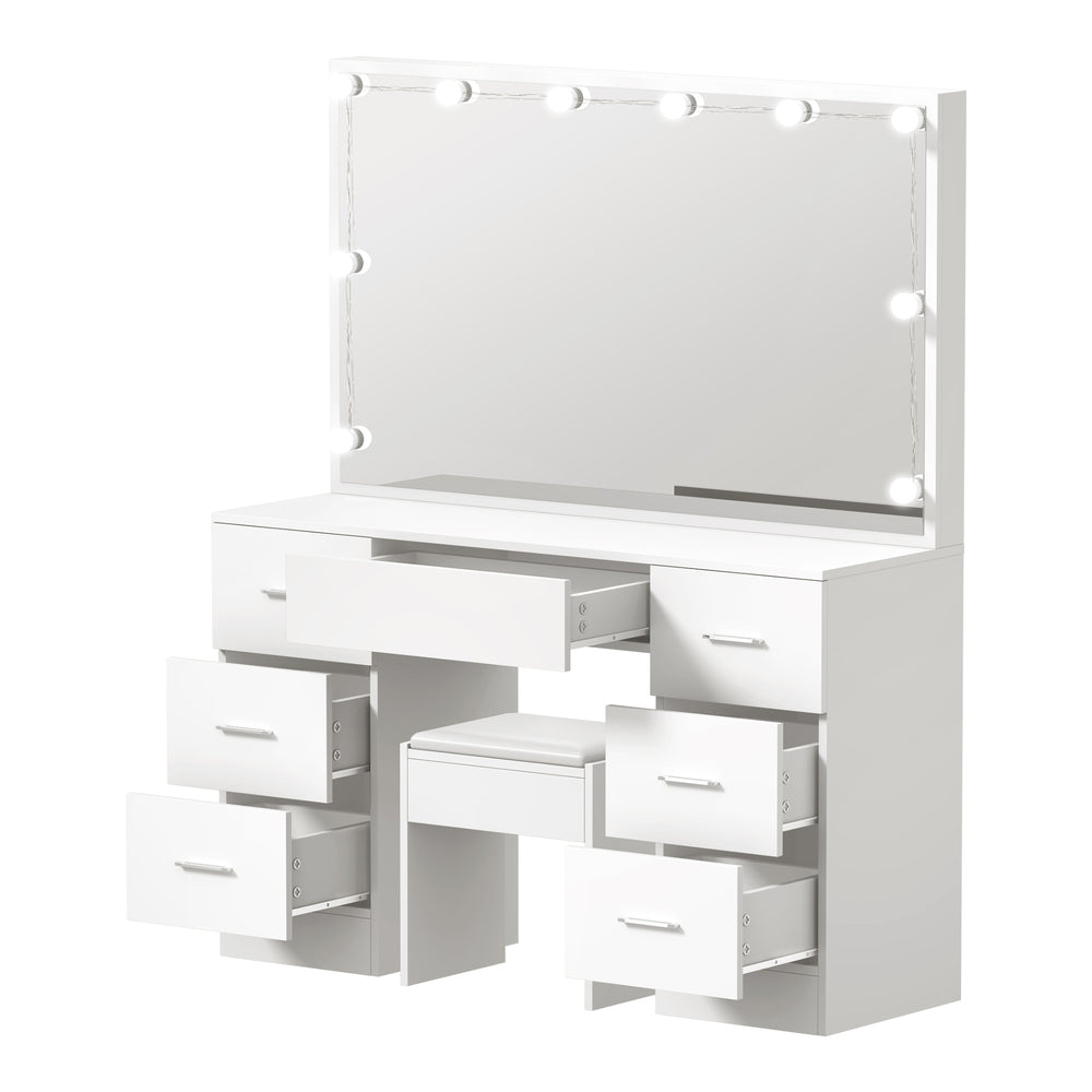 Dressing Table Large LED Mirror White