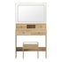 Dressing Table Stool Set LED Mirror Natural