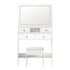 Dressing Table Stool Set LED Mirror White