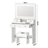 Dressing Table Stool Set LED Mirror White
