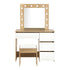 Dressing Table Stool Set 12 LED Bulbs Mirror Wooden&White