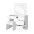 Dressing Table Stool Set with 12 Bulbs Mirror White
