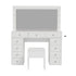 Oikiture Dressing Table Set LED Lights Glass Tabletop 11 Drawers White