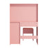 Oikiture Dressing Table Set 11 LED Bulb Mirror 4 Drawers Storage Stool Pink