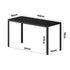 Oikiture 140cm Rectangular Dining Table with Metal Leg Black