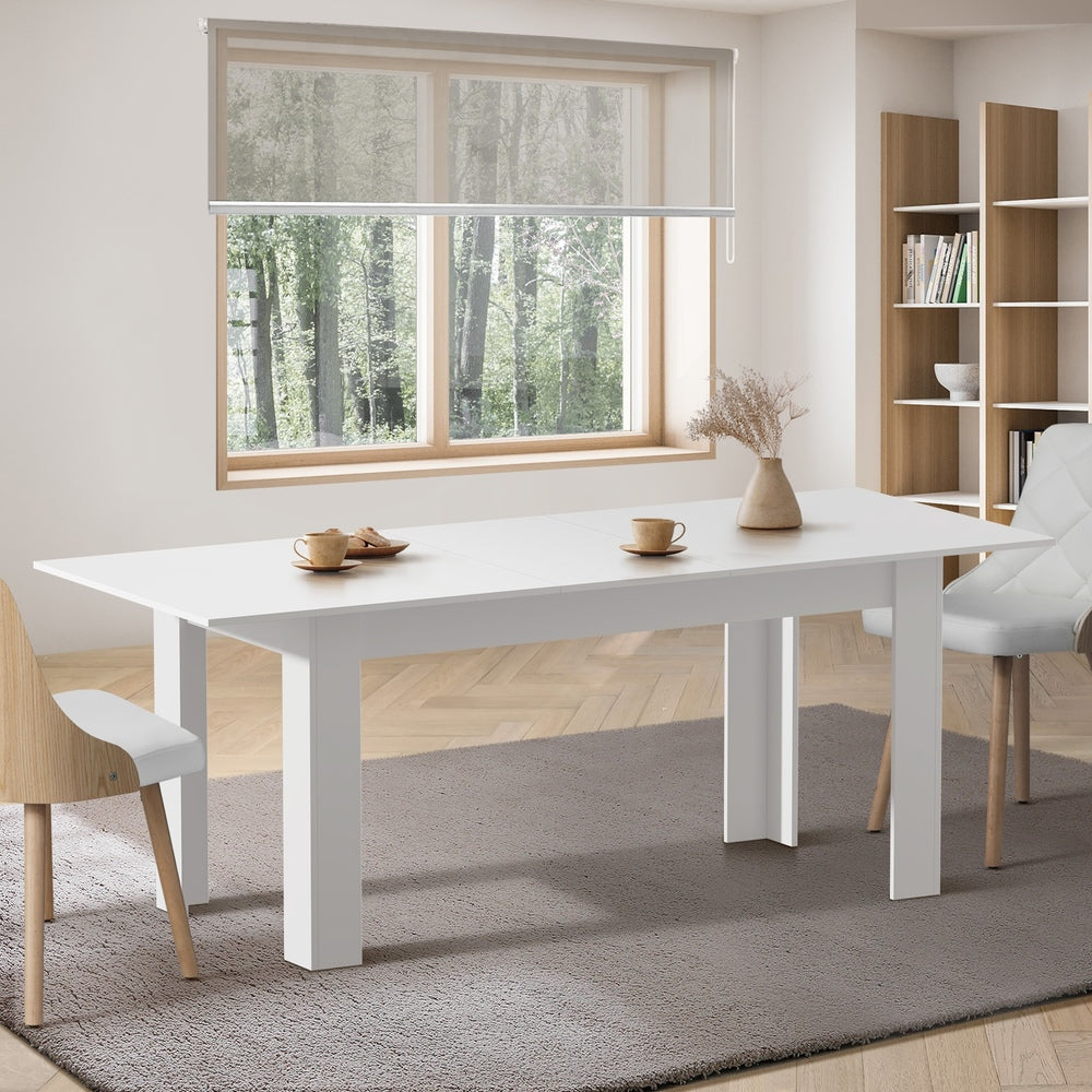 Extendable Dining Table 160–200cm – White Café Style Modern Design