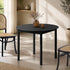 Oikiture 100cm Round Dining Table – Natural Woodgrain MDF Top with Pinewood Legs