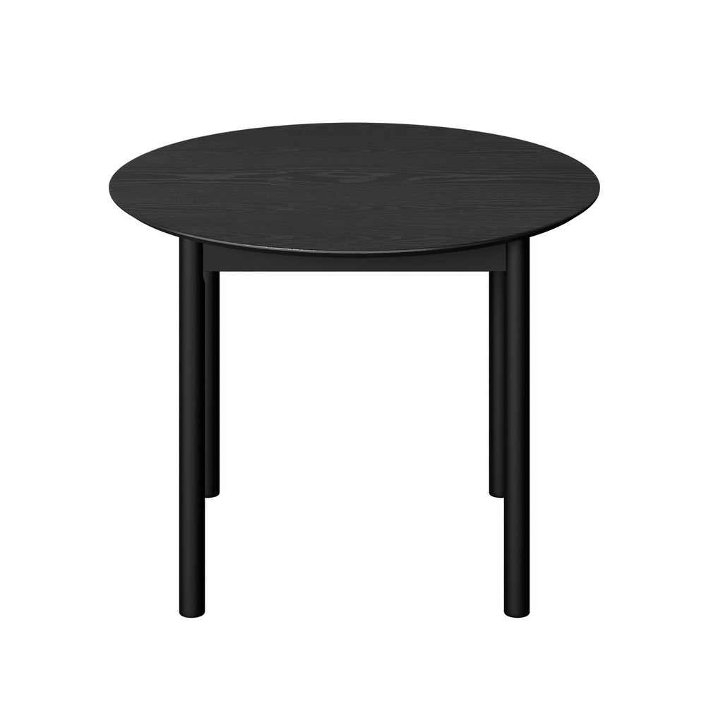 Oikiture 100cm Round Dining Table – Natural Woodgrain MDF Top with Pinewood Legs