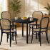 Oikiture 100cm Round Dining Table – Natural Woodgrain MDF Top with Pinewood Legs