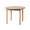 Oikiture 100cm Round Dining Table – Black Woodgrain MDF Top with Pinewood Legs