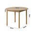 Oikiture 100cm Round Dining Table – Black Woodgrain MDF Top with Pinewood Legs