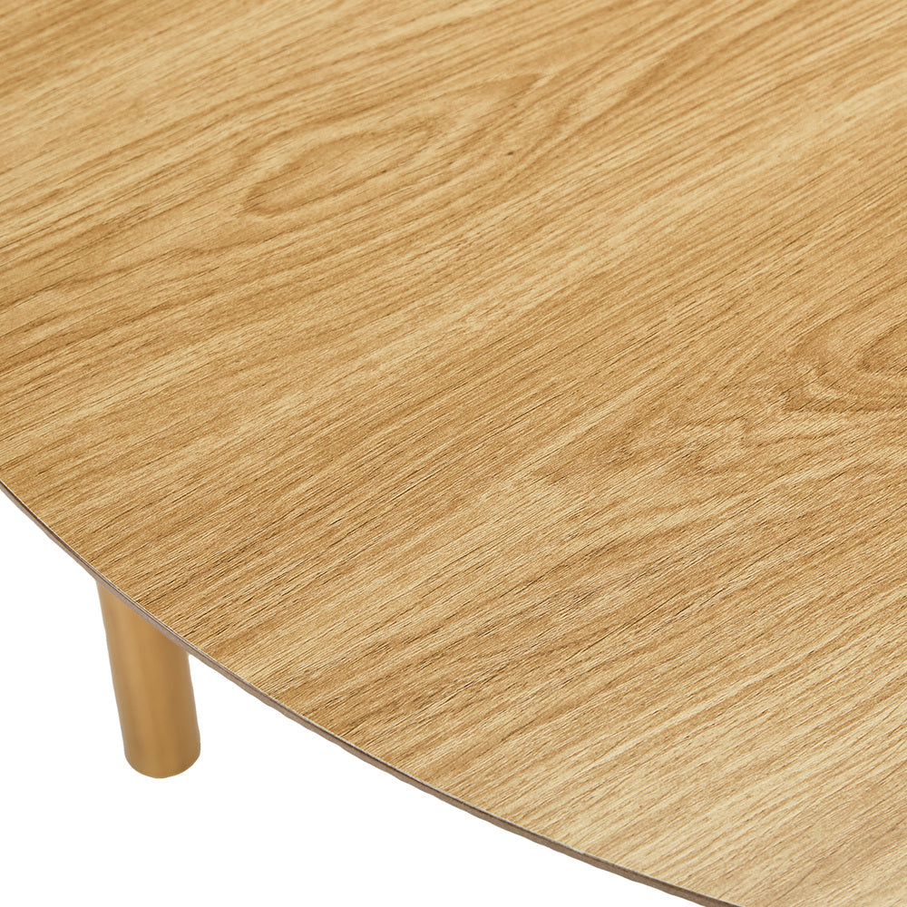 Oikiture 100cm Round Dining Table – Black Woodgrain MDF Top with Pinewood Legs