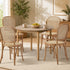 Oikiture 100cm Round Dining Table – Black Woodgrain MDF Top with Pinewood Legs