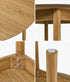 Oikiture 100cm Round Dining Table – Black Woodgrain MDF Top with Pinewood Legs