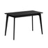 Oikiture 120cm Rectangular Dining Table – Black Woodgrain MDF with Solid Wood Legs
