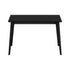 Oikiture 120cm Rectangular Dining Table – Black Woodgrain MDF with Solid Wood Legs