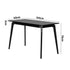 Oikiture 120cm Rectangular Dining Table – Black Woodgrain MDF with Solid Wood Legs