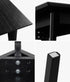 Oikiture 120cm Rectangular Dining Table – Black Woodgrain MDF with Solid Wood Legs
