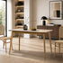 Oikiture 120cm Rectangular Dining Table – Natural Woodgrain MDF with Solid Wood Legs