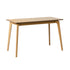 Oikiture 120cm Rectangular Dining Table – Natural Woodgrain MDF with Solid Wood Legs