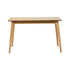 Oikiture 120cm Rectangular Dining Table – Natural Woodgrain MDF with Solid Wood Legs