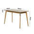 Oikiture 120cm Rectangular Dining Table – Natural Woodgrain MDF with Solid Wood Legs