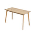 Oikiture 120cm Rectangular Dining Table – Natural Woodgrain MDF with Solid Wood Legs