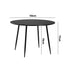 110cm Dining Table With Marble Effect Round Wooden Black