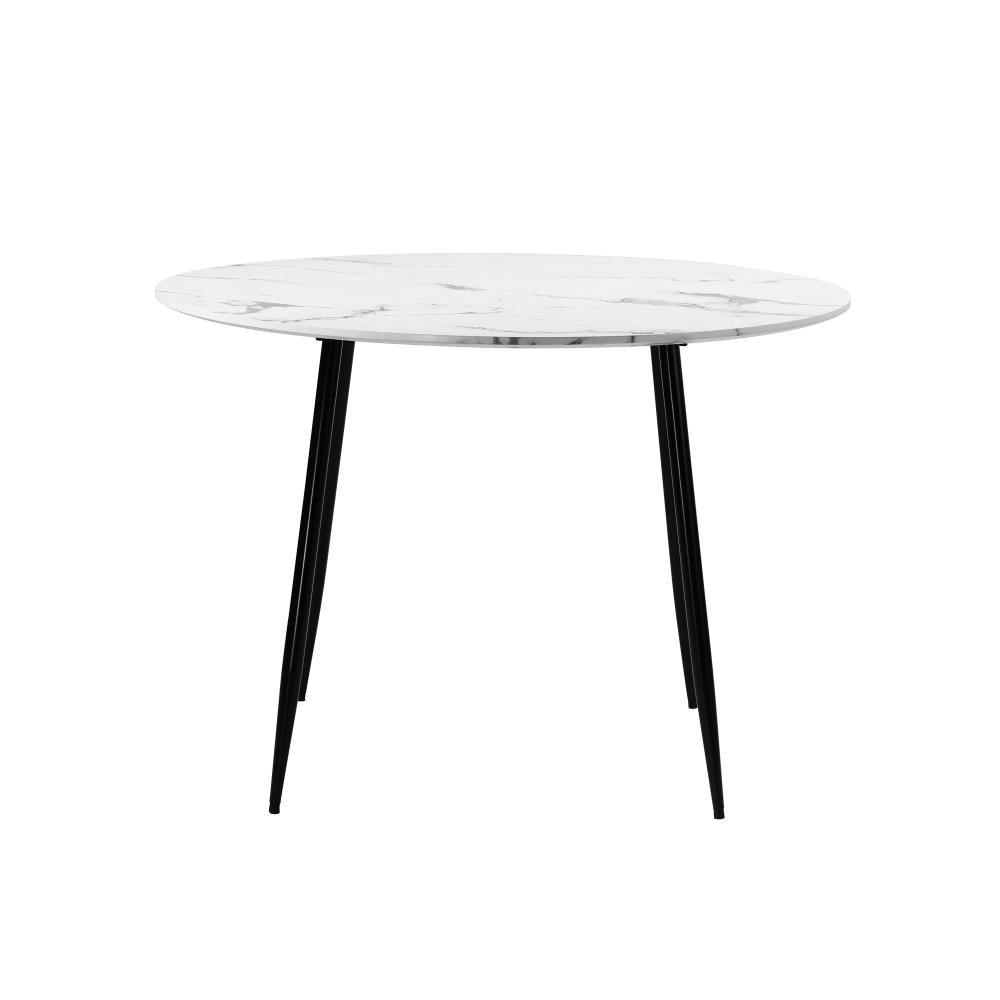 110cm Dining Table with Marble Finish White&Black