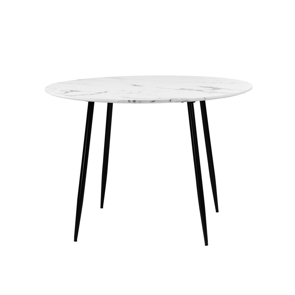 110cm Dining Table with Marble Finish White&Black