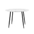 110cm Dining Table with Marble Finish White&Black