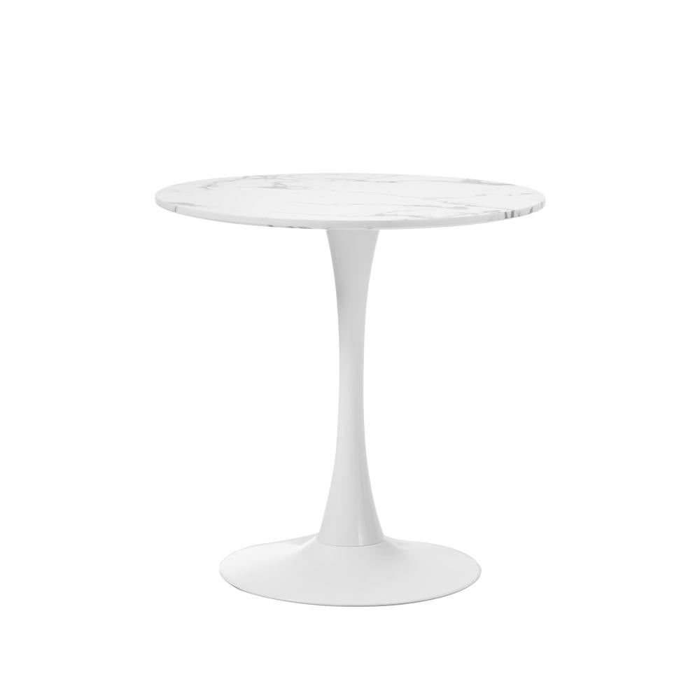 60cm Dining Table Marble Tulip Shape White