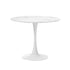 90cm Dining Table Marble Tulip Shape White