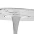 90cm Dining Table Marble Tulip Shape White