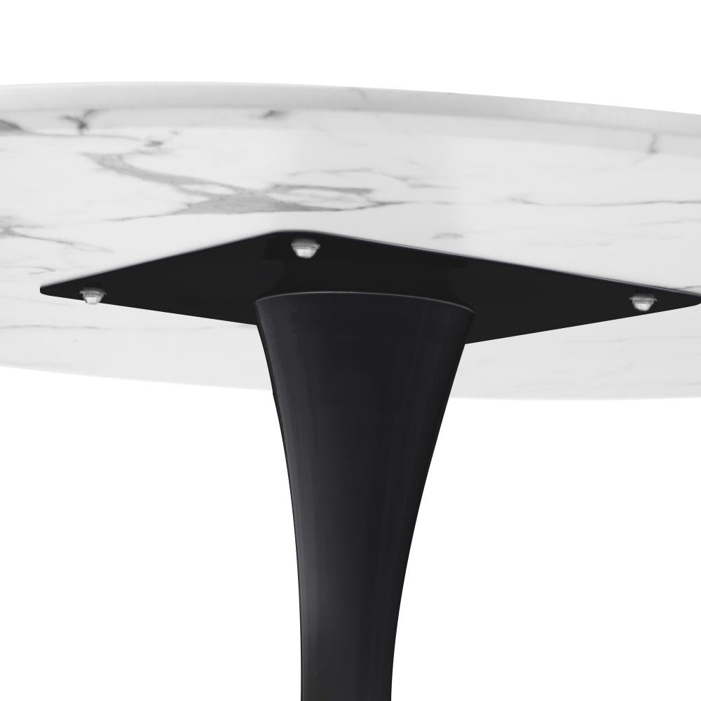 90cm Dining Table Marble Tulip Shape White&Black