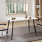 120cm Dining Table Rectangle Marble Finish Metal Legs