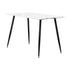 120cm Dining Table Rectangle Marble Finish Metal Legs