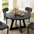 120cm Round Dining Table – Designer Style, Cross‑Linked Base, Black