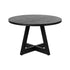 120cm Round Dining Table – Designer Style, Cross‑Linked Base, Black