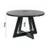120cm Round Dining Table – Designer Style, Cross‑Linked Base, Black