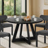 120cm Round Dining Table – Designer Style, Cross‑Linked Base, Black