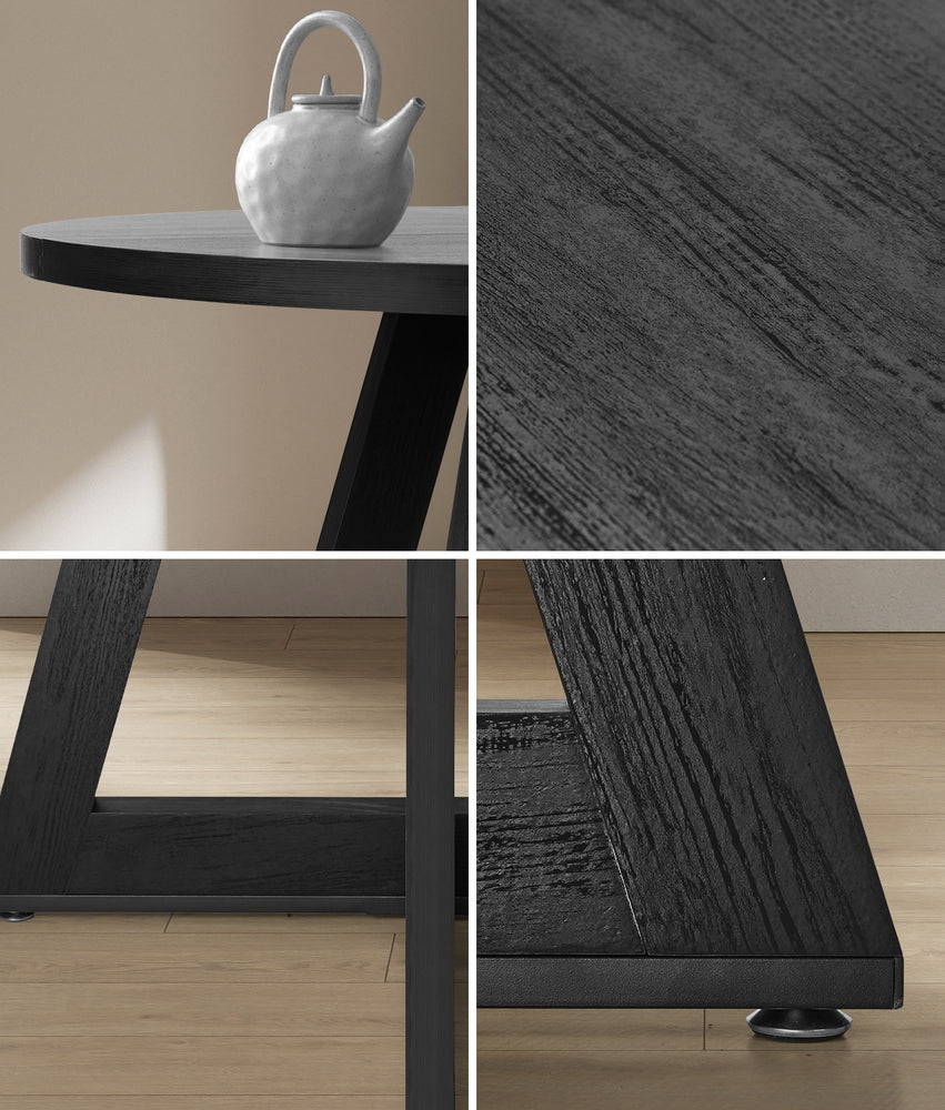 120cm Round Dining Table – Designer Style, Cross‑Linked Base, Black