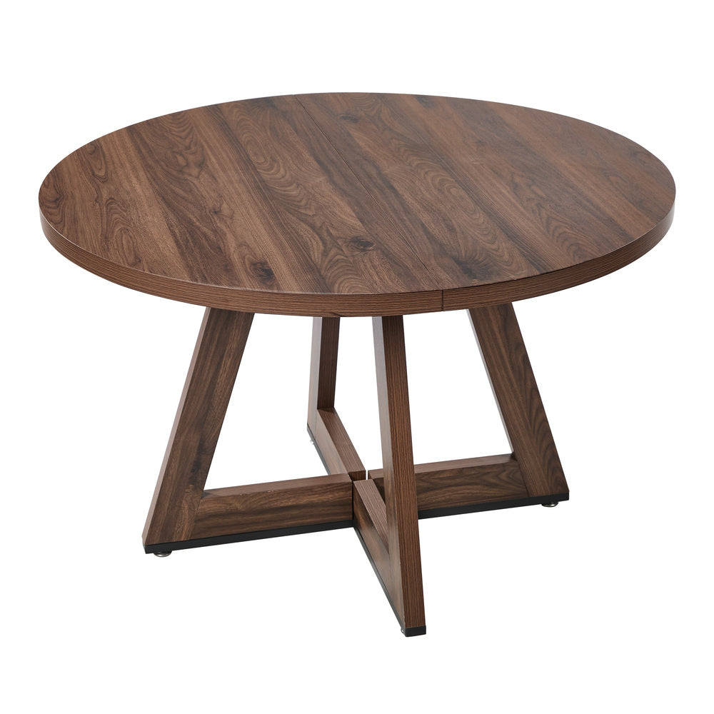 120cm Round Dining Table Wooden Kitchen Furniture Walnut